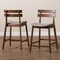Baxton Studio Larine Grey Upholstered Walnut Finished 2-Piece Counter Stool Set 159-9697 - alternate 9